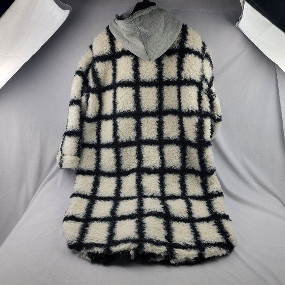 NWOT Little Mountain Vancouver geo sherpa hooded midi coat Cordova 9019 - Picture 7 of 8